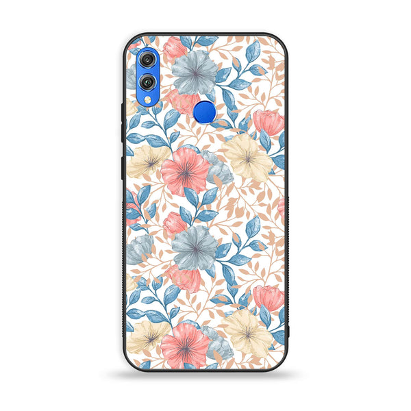 Huawei Honor 8X - Seamless Flower - Premium Printed Glass soft Bumper Shock Proof Case
