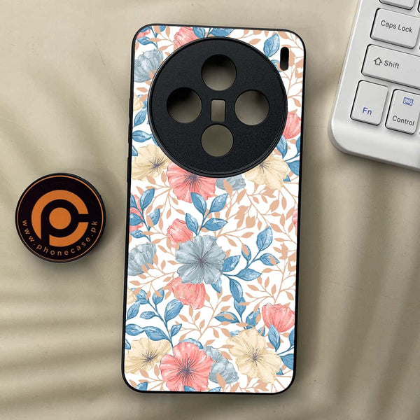 Vivo X200 - Seamless Flower - Premium Metal  Printed soft Bumper shock Proof Case