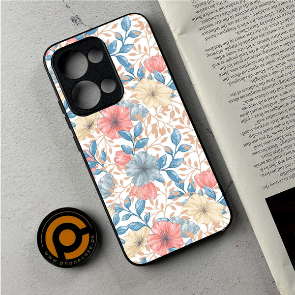 Oppo Reno 13 - Seamless Flower - Premium Metal Printed Soft Bumper Shockproof Case