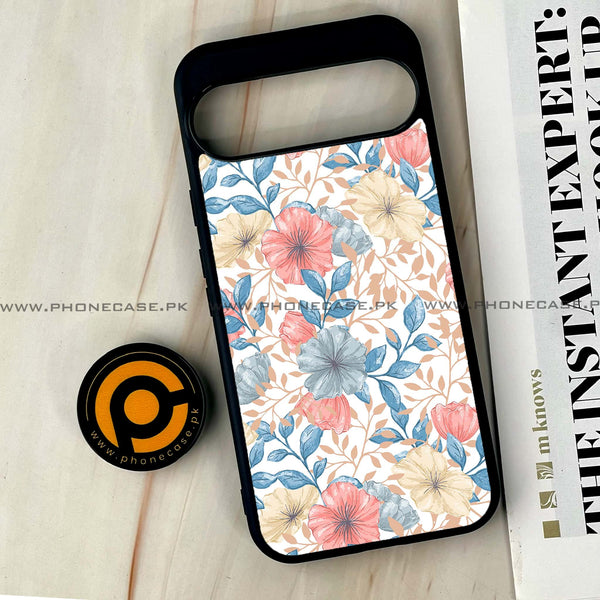 Google Pixel 9 Pro XL - Seamless Flower- Premium Printed Glass soft Bumper shock Proof Case