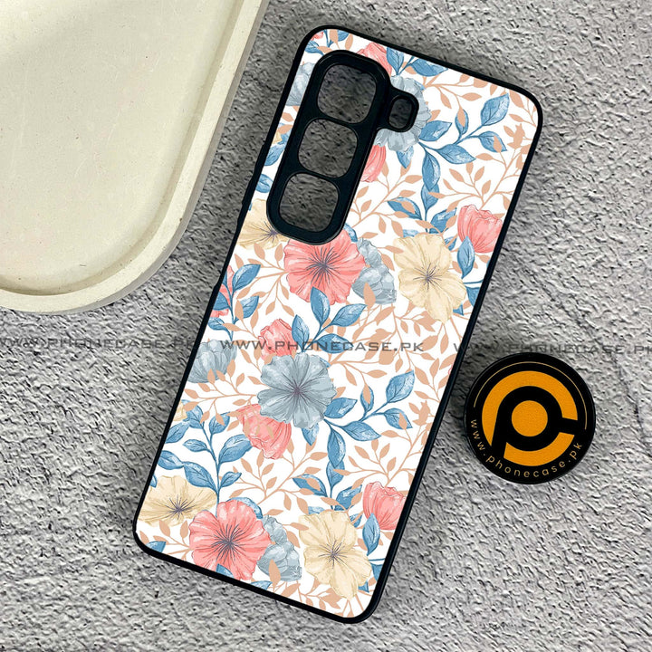 Infinix Hot 50 4G - Seamless Flower  - Premium Metal Printed soft Bumper shock Proof Case