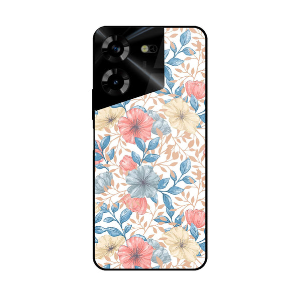 Tecno Pova 5 Pro - Seamless Flower -  Premium Printed Metal soft Bumper shock Proof Case