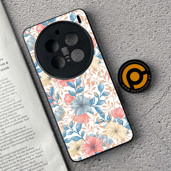 Vivo X200 Pro - Seamless Flower - Premium Metal  Printed soft Bumper shock Proof Case