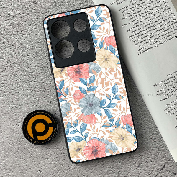 Infinix Note 30 - Seamless Flower - Premium Printed Glass soft Bumper shock Proof Case