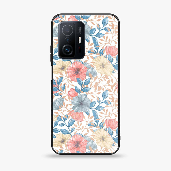 Xiaomi 11T - Seamless Flower - Premium Printed Glass soft Bumper Shock Proof Case