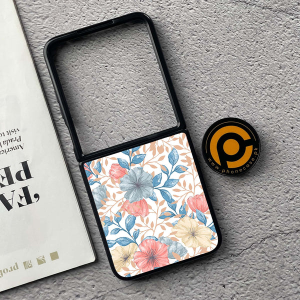 Xiaomi Mix Flip - Seamless Flower - Premium Metal  Printed soft Bumper shock Proof Case