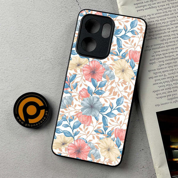 Oppo Reno 13F -  Seamless Flower  - Premium Metal Printed Soft Bumper Shockproof Case