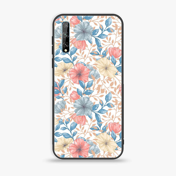 Huawei Y8p - Seamless Flower - Premium Printed Glass soft Bumper Shock Proof Case