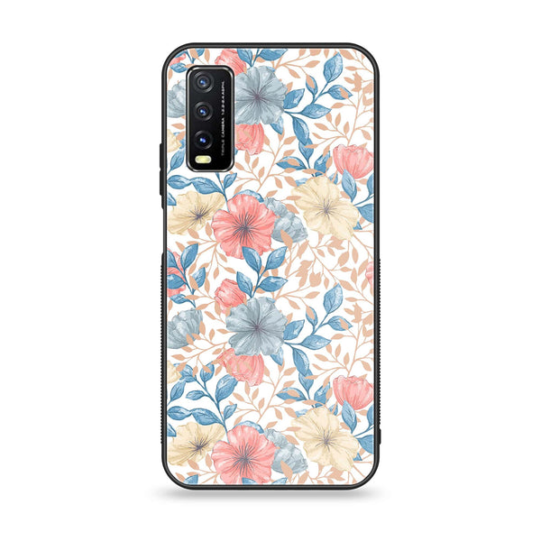 Vivo Y20/ Y11s/ Y12s - Seamless Flower - Premium Printed Glass soft Bumper shock Proof Case CS-16016