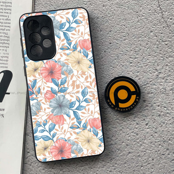 Samsung Galaxy A33 - Seamless Flower - Premium Printed Glass soft Bumper Shock Proof CaseCS-49344