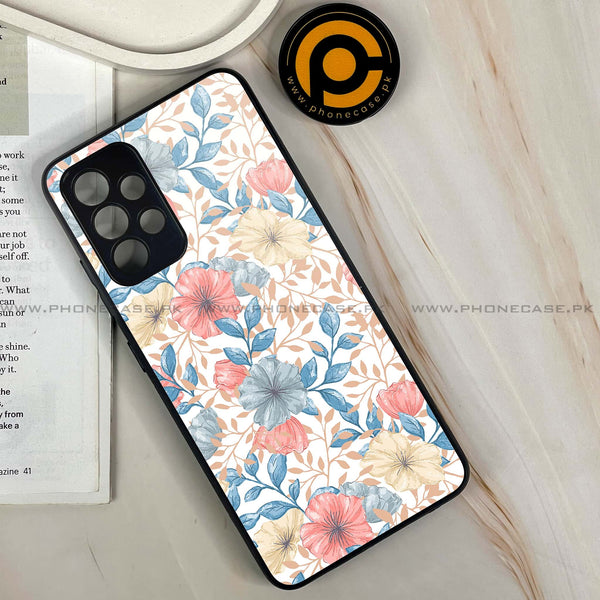 Samsung Galaxy A13 - Seamless Flower - Premium Printed Glass soft Bumper Shock Proof Case