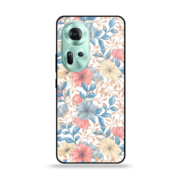 Oppo Reno 11 5G - Seamless Flower -  Premium Printed Metal soft Bumper shock Proof Case CS-11850