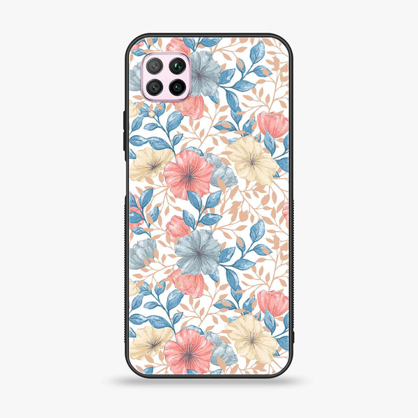 Huawei Nova 7i - Seamless Flower - Premium Printed Glass soft Bumper shock Proof Case