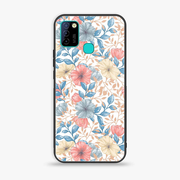 Infinix Smart 5 - Seamless Flower - Premium Printed Glass soft Bumper Shock Proof Case