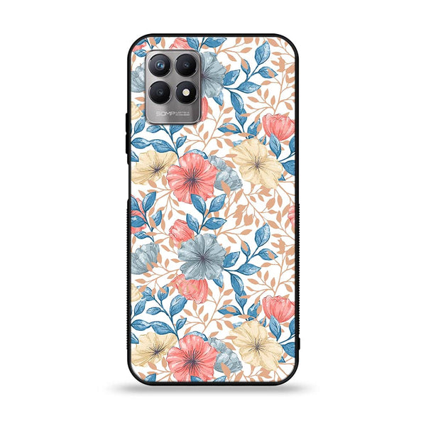 Realme Narzo 50 - Seamless Flower - Premium Printed Glass soft Bumper shock Proof Case