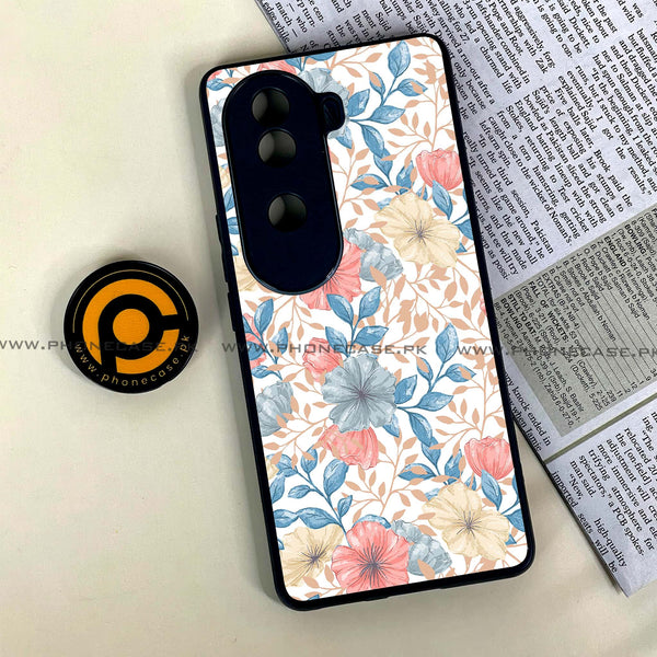 Vivo V40e - Seamless Flower - Premium Printed Glass soft Bumper shock Proof Case