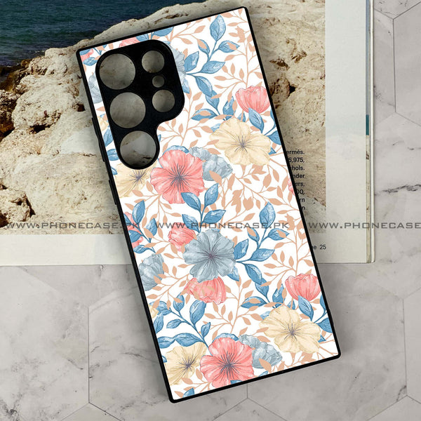 Galaxy S21 Ultra - Seamless Flower - Premium Metal Printed soft Bumper shock Proof Case