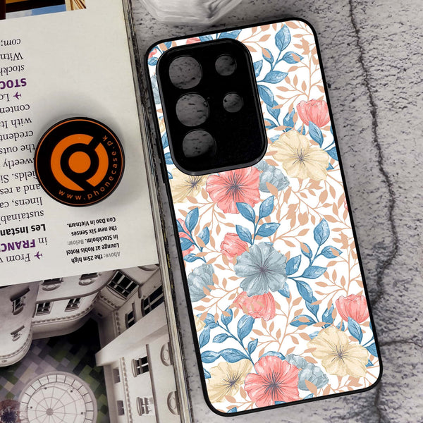 Vivo Y29 4G - Seamless Flower - Premium Metal Printed soft Bumper Shock Proof Case