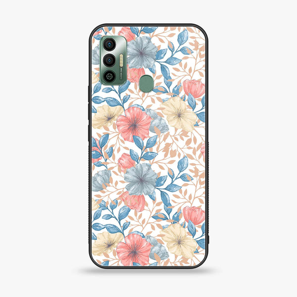 Tecno Spark 7 - Seamless Flower - Premium Printed Glass soft Bumper Shock Proof Case