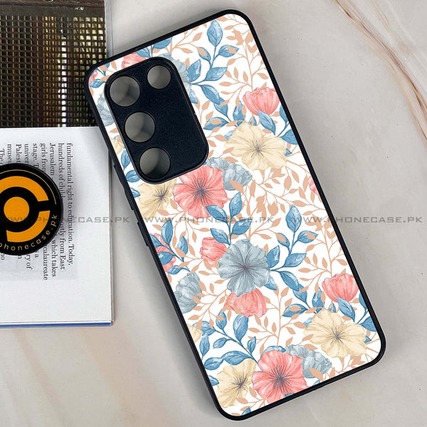 Vivo Y100 - Seamless Flower -  Premium Printed Metal soft Bumper shock Proof Case