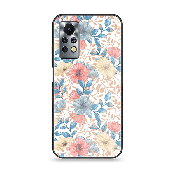 Infinix Note 11s - Seamless Flower - Premium Printed Glass soft Bumper Shock Proof Case