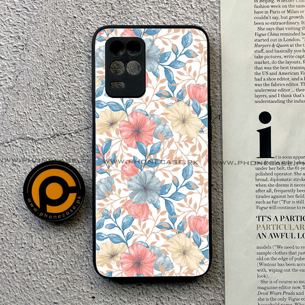 Realme Narzo 30 5G - Seamless Flower -  Premium Printed Metal soft Bumper shock Proof Case