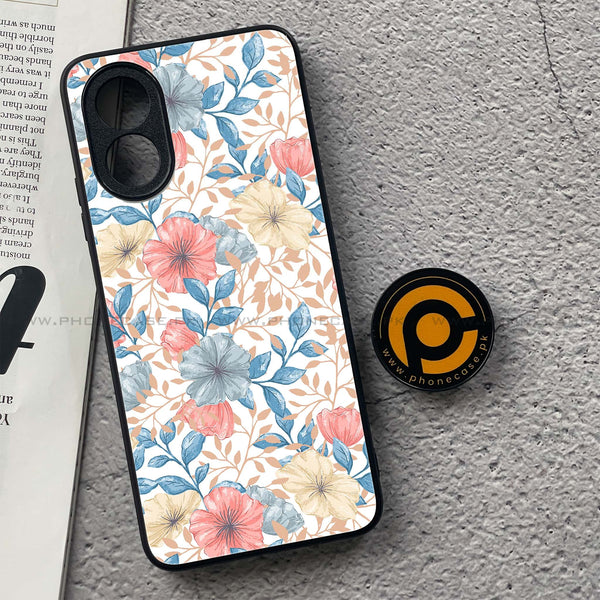 Oppo A18 4G - Seamless Flower -  Premium Printed Metal soft Bumper shock Proof Case