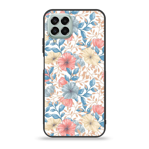 Samsung Galaxy M33 - Seamless Flower - Premium Printed Glass soft Bumper Shock Proof Case