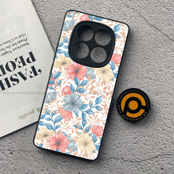Redmi Note 14 Pro Plus 5G - Seamless Flower - Premium Printed Glass soft Bumper Shock Proof Case