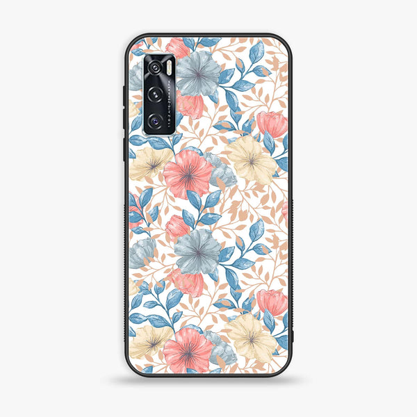 Vivo V20 SE - Seamless Flower - Premium Printed Glass soft Bumper Shock Proof Case