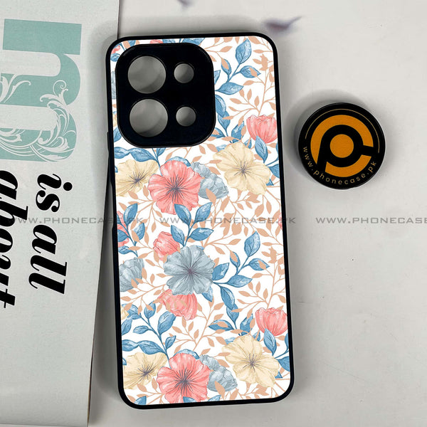 Vivo Y28 - Seamless Flower - Premium Printed Glass soft Bumper shock Proof Case