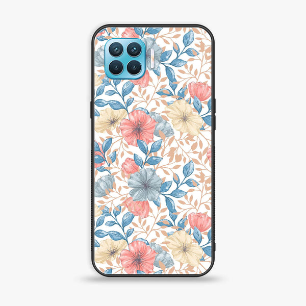 Oppo F17 - Seamless Flower - Premium Printed Glass soft Bumper shock Proof Case