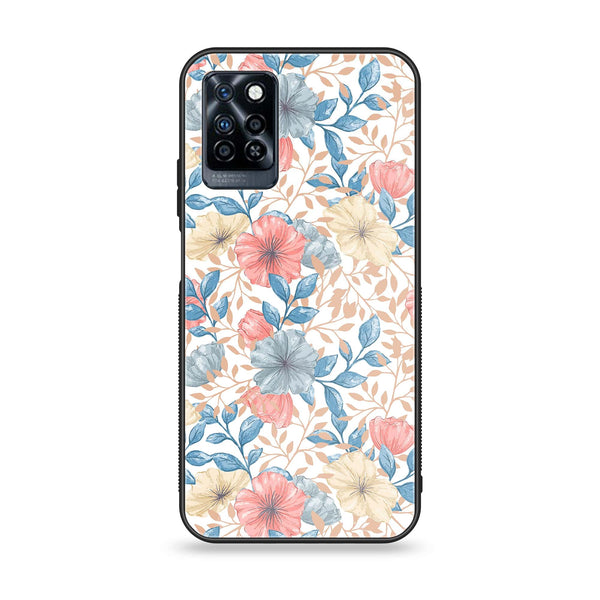 Infinix Note 10 Pro - Seamless Flower - Premium Printed Glass soft Bumper Shock Proof Case