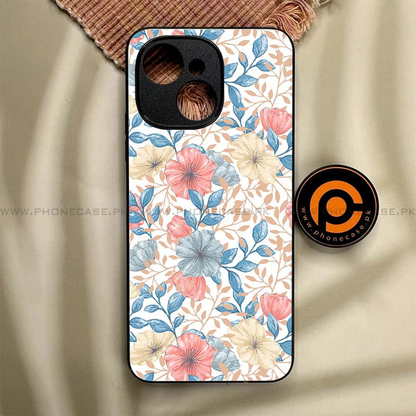 Tecno Spark 40C - Seamless Flower - Premium Metal Printed soft Bumper shock Proof Case