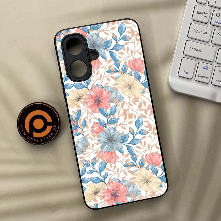 Tecno Spark Go 2 - Seamless Flower- Premium Metal Printed soft Bumper Shock Proof Case