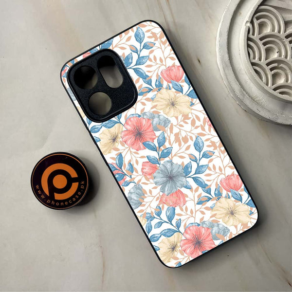 Oppo Reno 14F -  Seamless Flower  - Premium Metal Printed Soft Bumper Shockproof Case