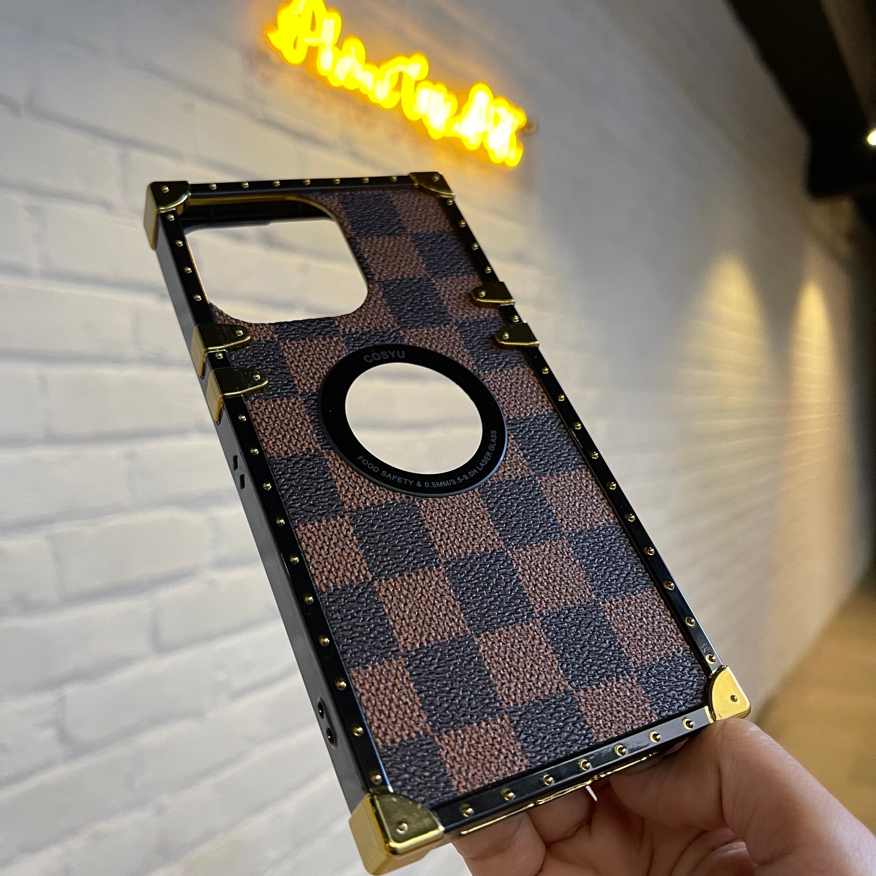 iPhone 11 Pro Square Pattern Luxury Leather Feel Soft Case