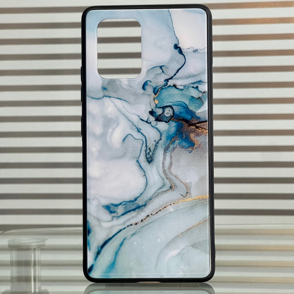 Samsung Galaxy A91 Blue Marble Series Glass Case CS-21222