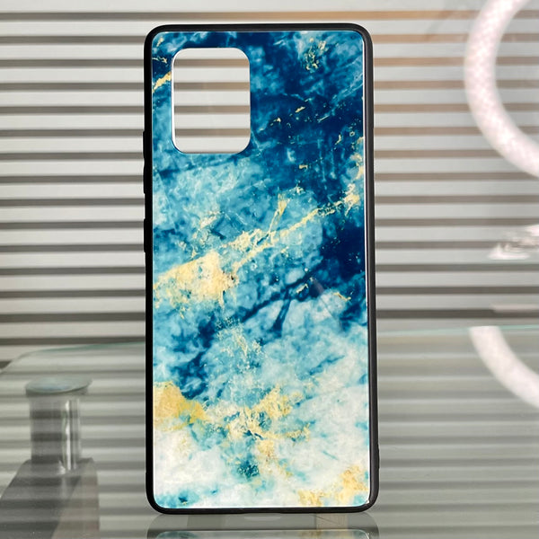 Samsung Galaxy A91 Blue Marble Series Glass Case CS-3056