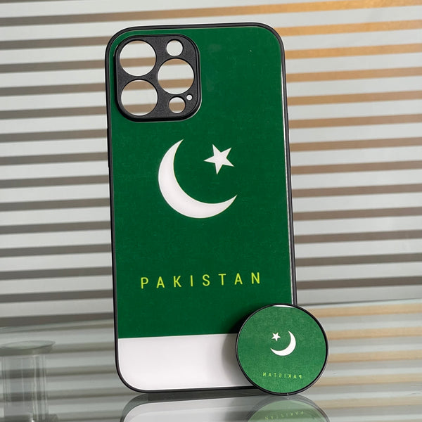 iPhone 13 Pro Max Pakistani Flag Series Glass Case CS-3060