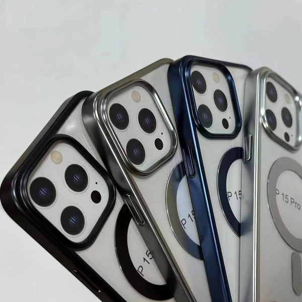 iPhone 15 Series MagSafe Supported Platinum Color Case