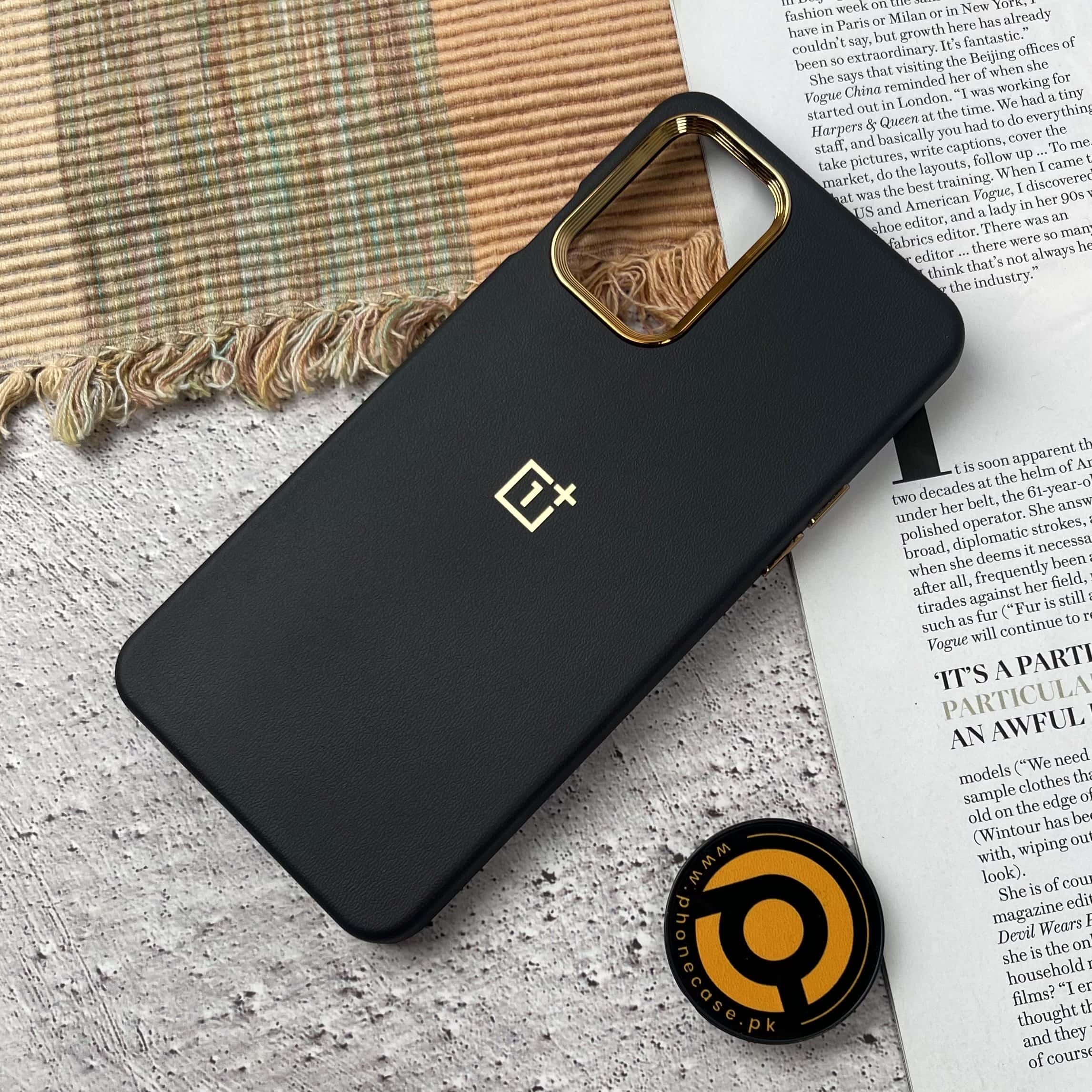 OnePlus 8T/ 9R Premium Dual layer Leather Feel Electroplated Case