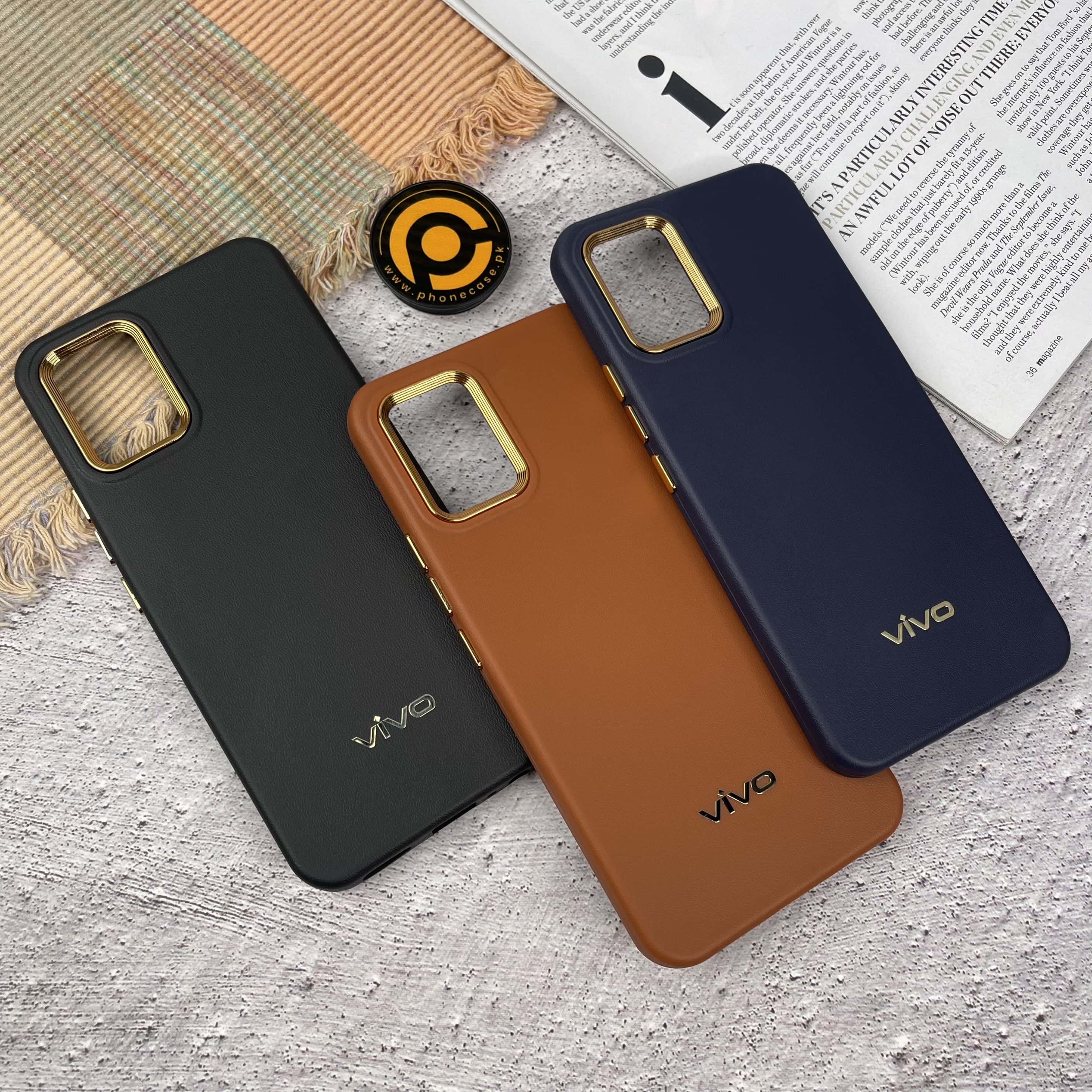 Vivo V20 Premium Dual layer Leather Feel Electroplated Case