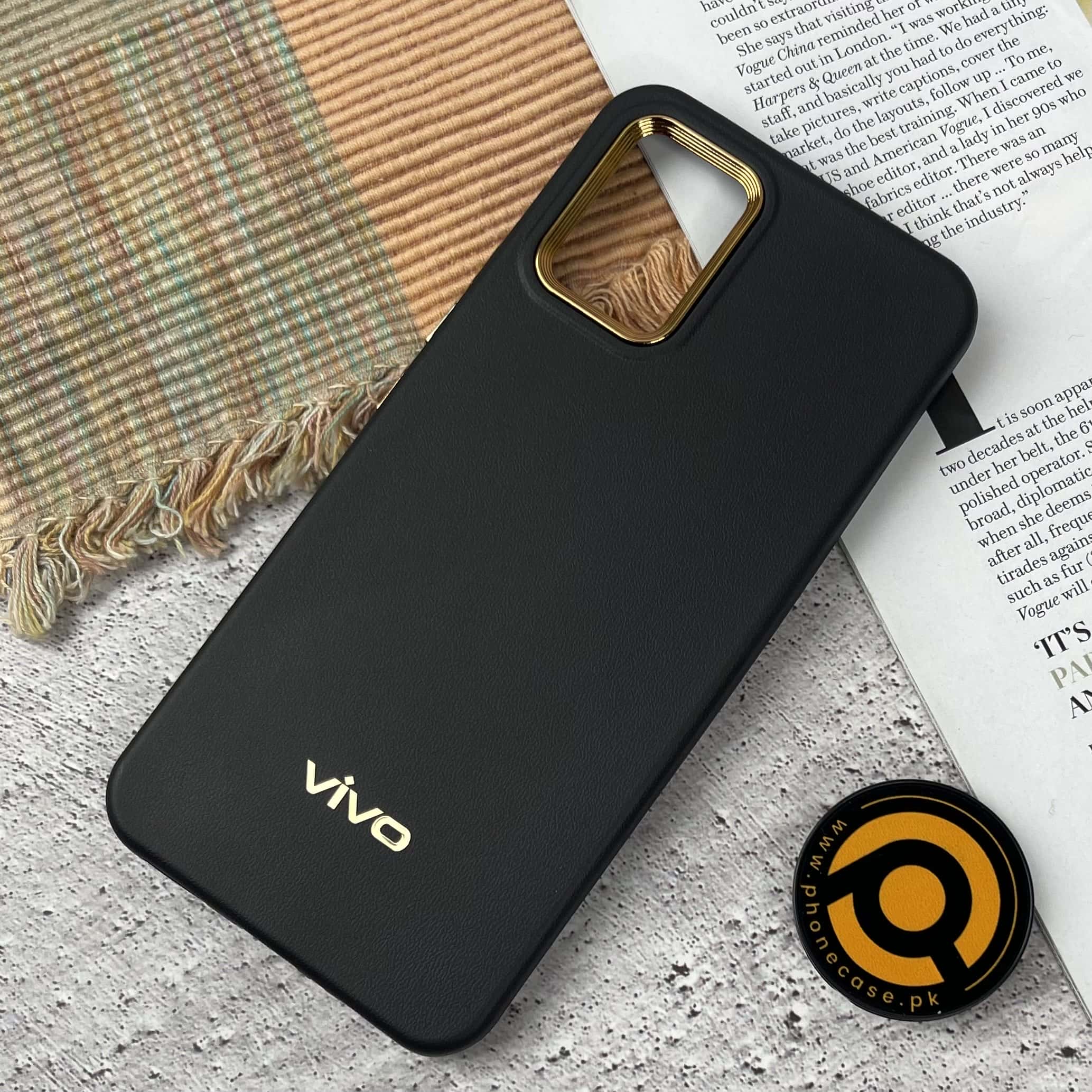 Vivo V20/ V21E Premium Dual layer Leather Feel Electroplated Case