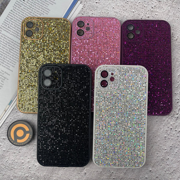 iPhone 12 Diamond Glitter Case with Built-in Camera Lens Glass