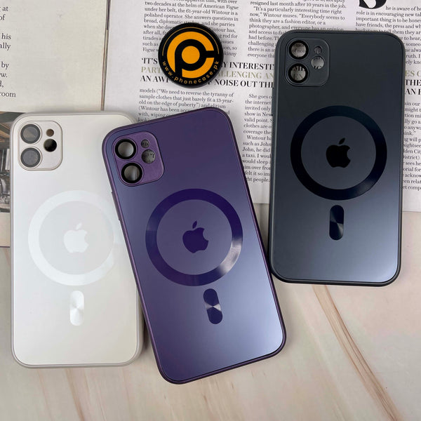 iPhone 11 AG Acrylic MagSafe Supported Glass case with Built-in Lens Protection