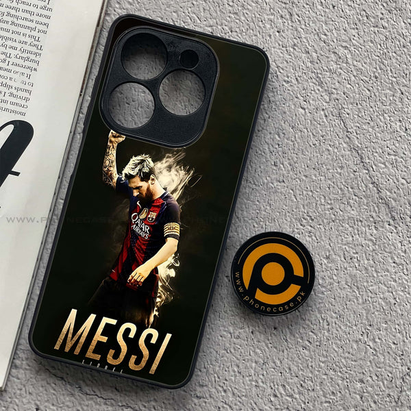 Infinix Smart 8/Tecno Spark GO 2024 / Infinix hot 40i /Spark 20 / 20c / POP 8- Lionel Messi - Premium Printed Glass soft Bumper shock Proof Case CS-27579