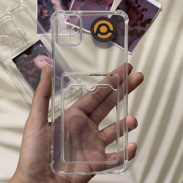 Samsung Galaxy A05 Wallet Card Holder Transparent Slot ShockProof Case