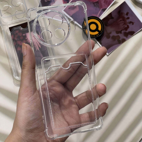 Tecno Spark 20 Pro Plus Wallet Card Holder Transparent Slot ShockProof Case