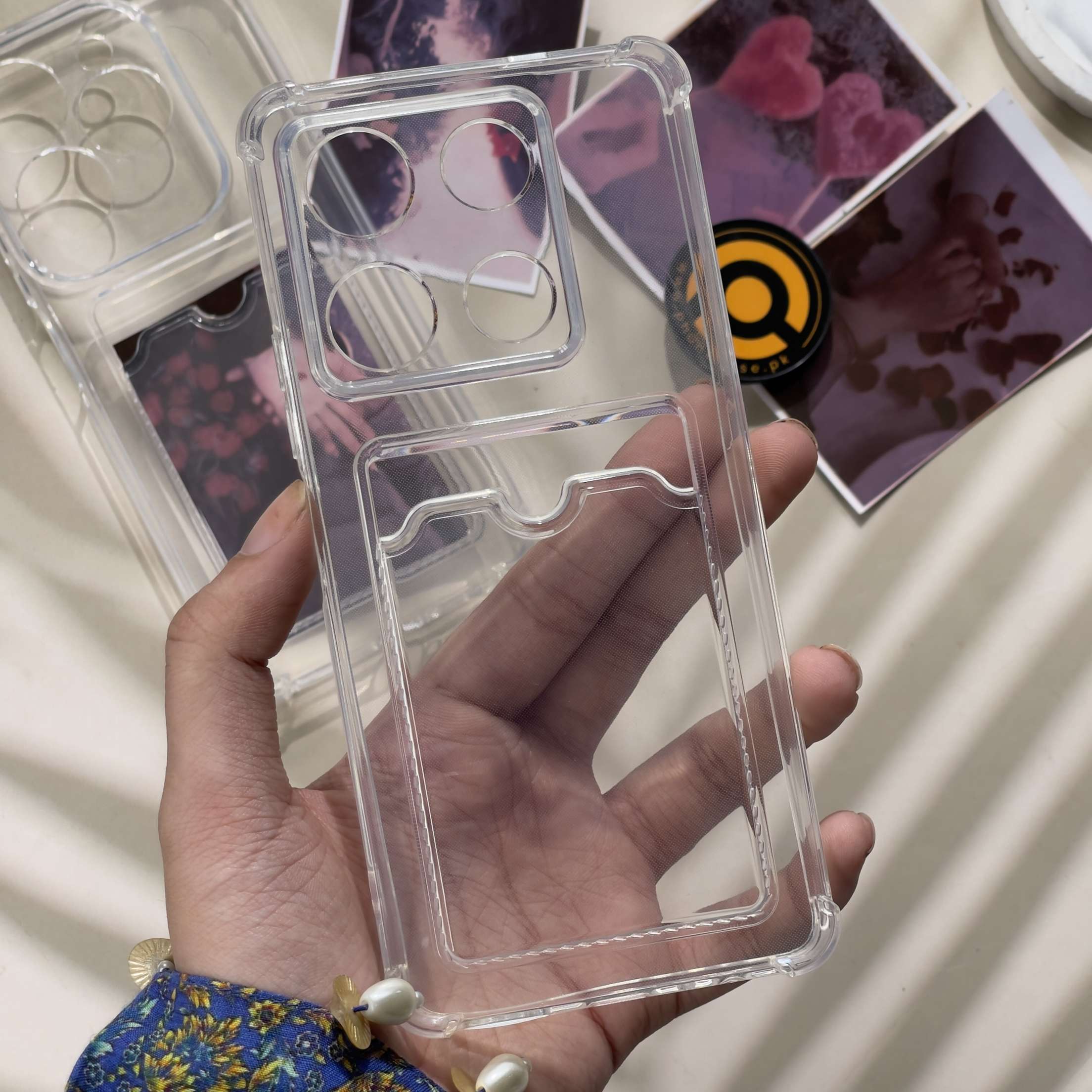 Infinix Note 30 Pro Wallet Card Holder Transparent Slot ShockProof Case